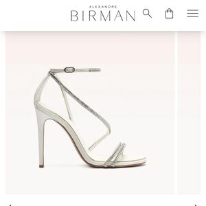 Alexandre Birman White Crystal-Embellished Stiletto Sandals